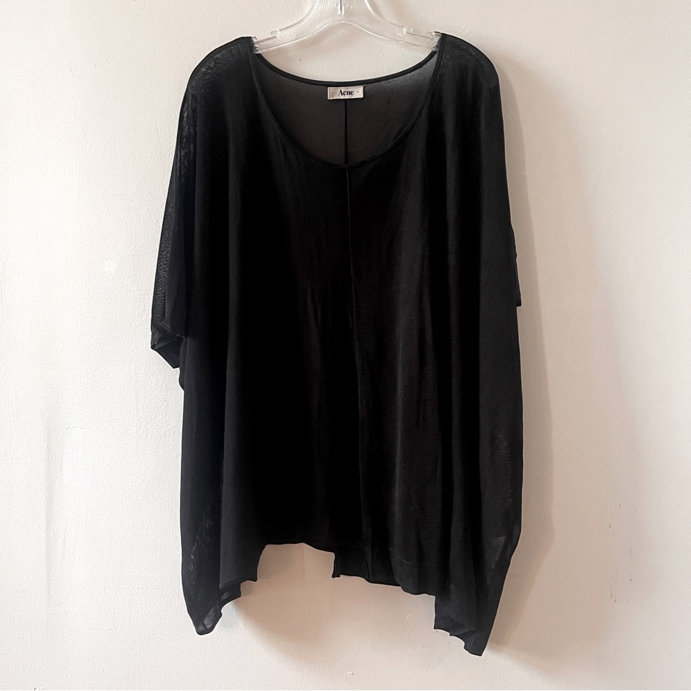 Acne Zorah Knit Oversized Lightweight Black Sweater Size L